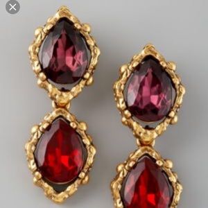 Oscar de la renta clip-on crystal earrings drop